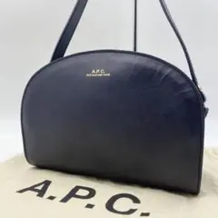 ✨美品✨アーペーセー ショルダーバッグ ハーフムーン レザー ネイビー