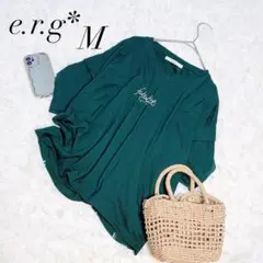 イーアールジー/Tシャツ/半袖/コットン/プリント/M/ゆったり/美品✨️