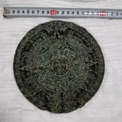 アステカ　カレンダー　　メキシコ　古代マヤ　太陽の石　アンティーク　505g