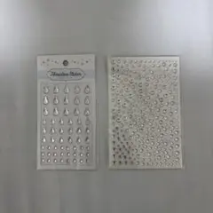 シルバーラインストーンシールセット