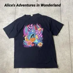海外輸入品　ヴィンテージ　ディズニー　不思議の国のアリス　Tシャツ 黒　L