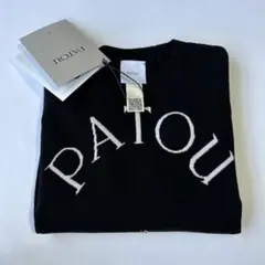 22AW 新品未着用 黒L PATOU パトゥジャンパー ロゴ 長袖ニット