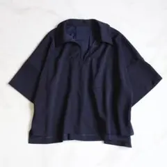 25SS 現行 ADORE ダブルジャージーカットソー Mサイズ 半袖 ネイビー