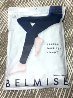 BELMISE パジャマレギンス M ロイヤルネイビー ふわふわ 着圧 睡眠