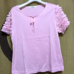ビスコンティ、フリル袖 ピンク 半袖Tシャツ