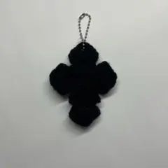 十字架 ストラップ キーホルダー Y2K グランジ ハンドメイド 黒 ブラック