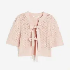 H&M ポインテルニットカーディガン パウダーピンク M
