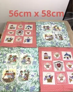 カントリー　キルティング　クッションカバー　4枚セット　クマ　カントリーホーム