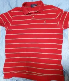Polo Ralph Lauren 赤 ストライプ ポロシャツ XLジャンク品