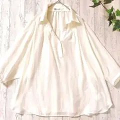 美品✨ミッシェルクラン ゆったり白ブラウス 38サイズ