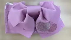 花柄刺繍 ピンク リボン帯　帯