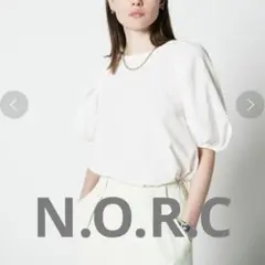 N.O.R.C ノーク　タックフォルム　ブラウス　Mサイズ 絡み織
