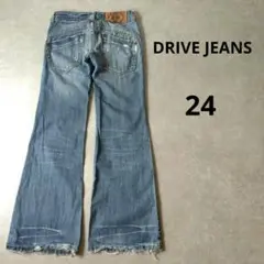 DRIVE JEANS　ブーツカットフレアデニムパンツ　24　y2k　クラッシュ