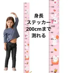 うさぎ 子供身長計 身長測定 壁貼り身長計 測定範囲0-200m