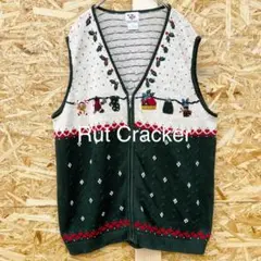 90s オールド Rut Cracker ニットベスト ジップアップ 男女兼用