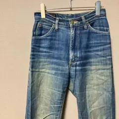 【訳あり】リー　フレアデニムパンツ(29インチ)ブルー裾カットオフ　綿100%