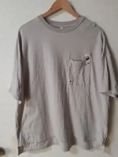 ルピリアン刺繍Tシャツグレージュ