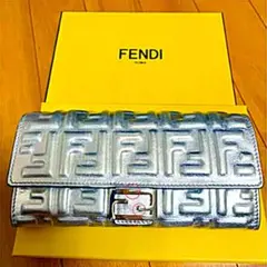 fendi フェンディ 財布 ロゴ シルバー レディース