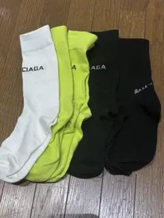 バレンシアガ BALENCIAGA ロゴプリントソックス 5足セット