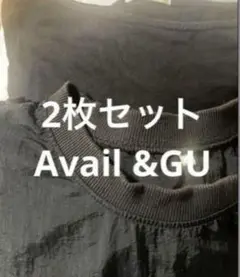 2枚セット【Avail &GU】半袖カットソー Black L