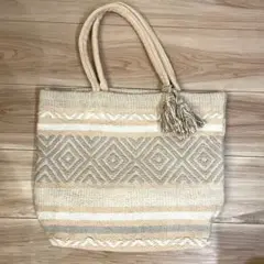 【新品未使用】 フリンジトートバッグ　刺繍　グアム　海外 エスニック　リゾート
