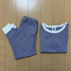 ｜美品｜ プチバトー ミラレ ブルー 半袖 長ズボン パジャマ 3ans 95