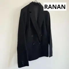 RANAN ダブルブレストテーラードジャケット ブラック　ダブルボタン　M