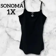 美品✨SONOMA 【1X】ソノマ　キャミソール ブラック 肩紐調節可能　大きい