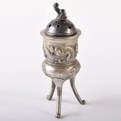 Aooa⭐︎ニャン　金工 純銀火屋・ 純銀刻印・純銀四君子 透火舎 重84g Aooa⭐︎ニャン様専用 金工 純銀火屋・ 純銀刻印・純銀四君子 透