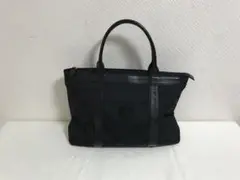 美品本物ミラショーン本革レザーナイロンビジネストートバッグボストンハンドバック黒