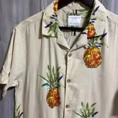 s8 DENIM&FLOWER カラフルパイナップル柄開襟アロハシャツ
