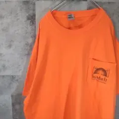 半袖TシャツUSA古着ビッグオーバーサイズオレンジXL　C45,27