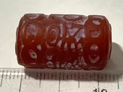 【天珠】　210　　円筒型紅瑪瑙天珠