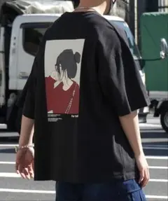 イラストバックプリント ビッグシルエット半袖Tシャツ メンズ 【ILL’S】