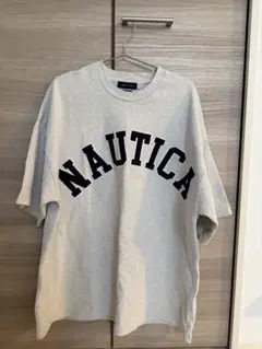 NAUTICA グレー ロゴ Tシャツ