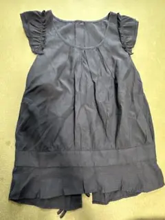 他レディース服300円のお品おまけ付　紺色　フリル袖ノースリーブトップス
