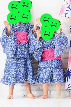 ブランシェス　branshes 花柄 浴衣ドレス 110