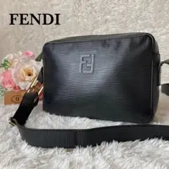 希少✨フェンディ ショルダーバッグ FF金具 エピレザー ブラック 斜めがけ