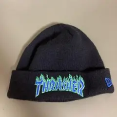 美品 THRASHER×NEW ERAコラボ ニット帽 ニットキャップ