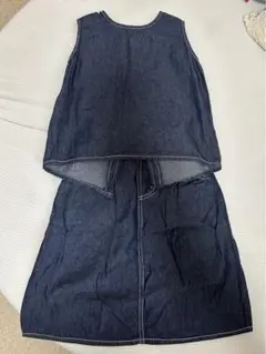 デニム　スカート　セットアップ　バックスリット　ベスト