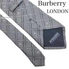 Burberry LONDON バーバリー ネクタイ チェック ホース グレー