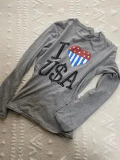 Eightball I ❤️ USA グレー 長袖Tシャツ