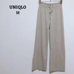 ユニクロ　ワイドパンツ　リブニット　ウォッシャブル　ウエストゴム　М