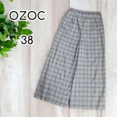 美品♡OZOC チェックワイドパンツ　グレー　38