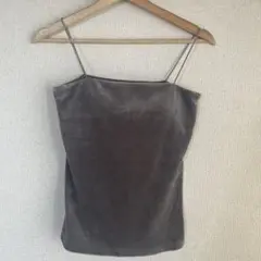 ベースメントオンライン　カップ付きベロアキャミソール　グレーL