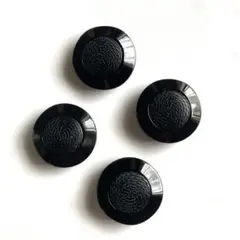 黒の編み込み模様ボタン4個セット