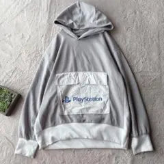 美品(L)フーデットパーカー/トレーナー/スエット/プルオーバー/グレー