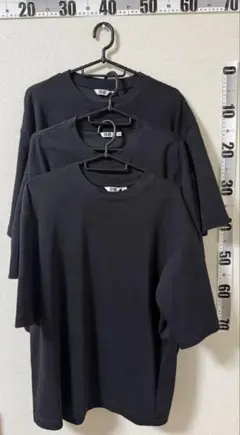 3枚エアリズム　UNIQLO U　 Tシャツ 半袖 黒　L オーバーサイズティー