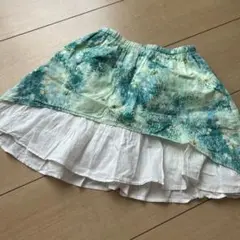 OLIVEdesOLIVE ちょうちょ柄 フリルスカート（緑色） 100