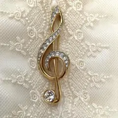 SWAROVSKI スワロフスキー　音符　ブローチ